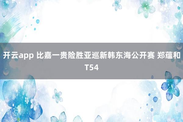 开云app 比嘉一贵险胜亚巡新韩东海公开赛 郑蕴和T54