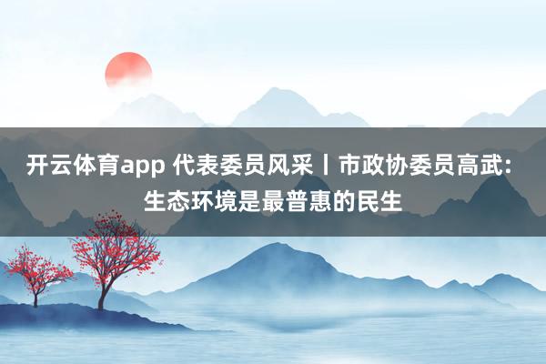 开云体育app 代表委员风采丨市政协委员高武: 生态环境是最普惠的民生