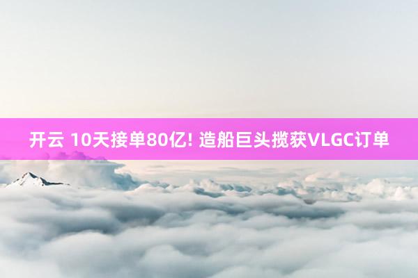 开云 10天接单80亿! 造船巨头揽获VLGC订单