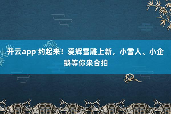 开云app 约起来！爱辉雪雕上新，小雪人、小企鹅等你来合拍