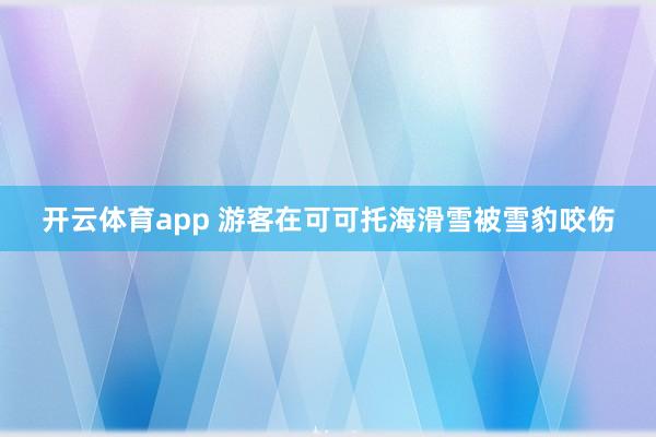 开云体育app 游客在可可托海滑雪被雪豹咬伤
