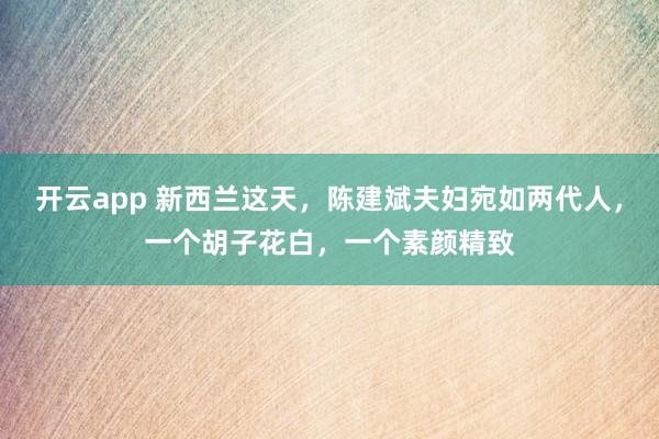 开云app 新西兰这天，陈建斌夫妇宛如两代人，一个胡子花白，一个素颜精致