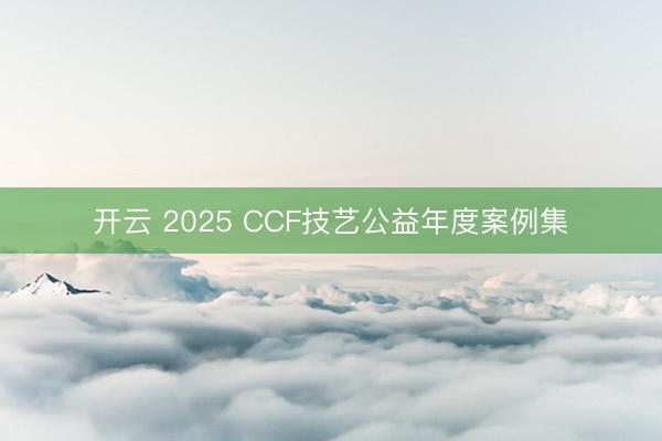 开云 2025 CCF技艺公益年度案例集